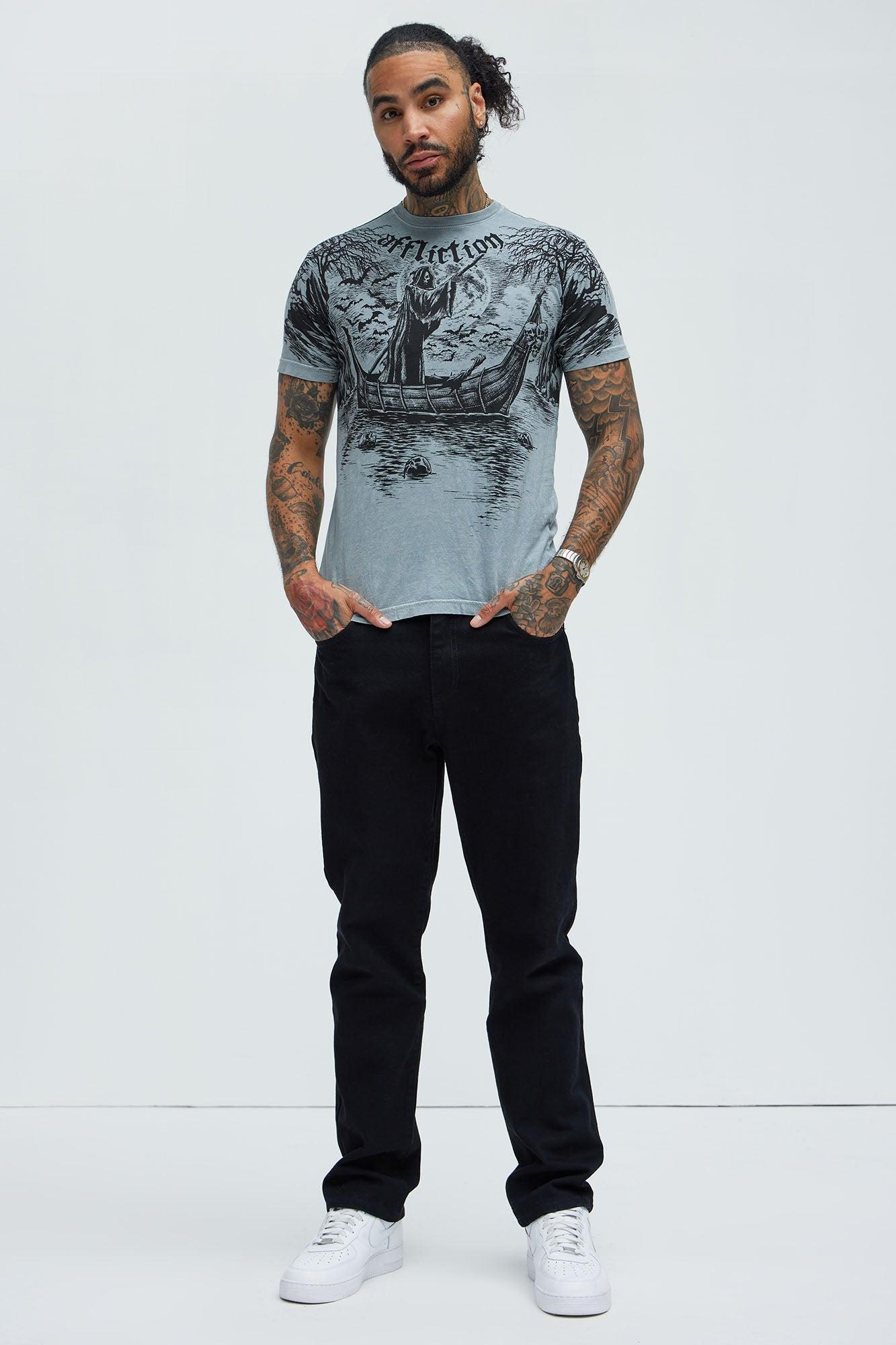 Affliction River Reaper Short Sleeve Tee - Silver Product Image