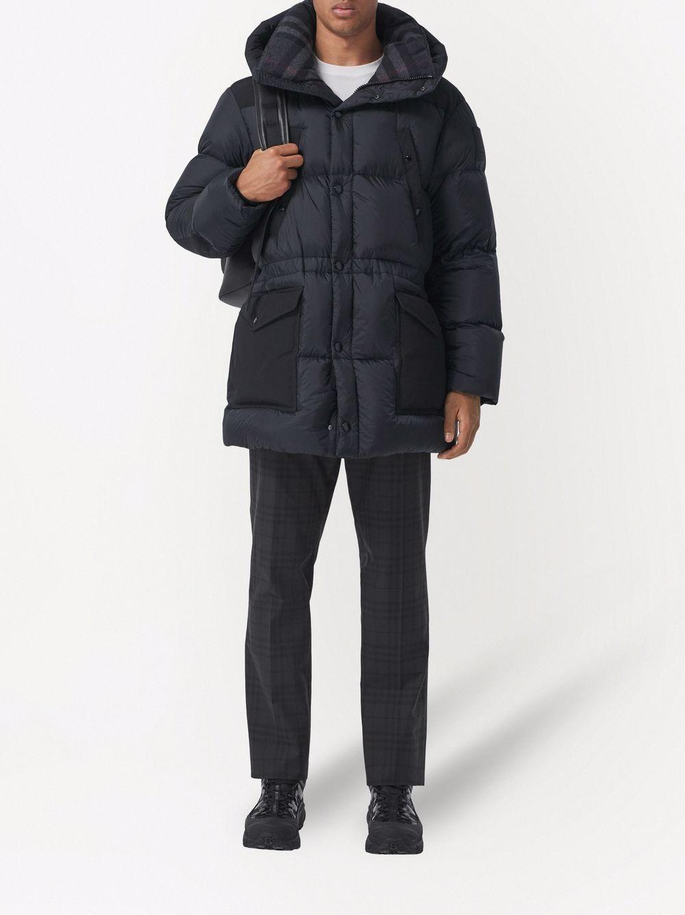 BURBERRY Padded Nylon Puffer Jacket In Charcoal Grey Product Image