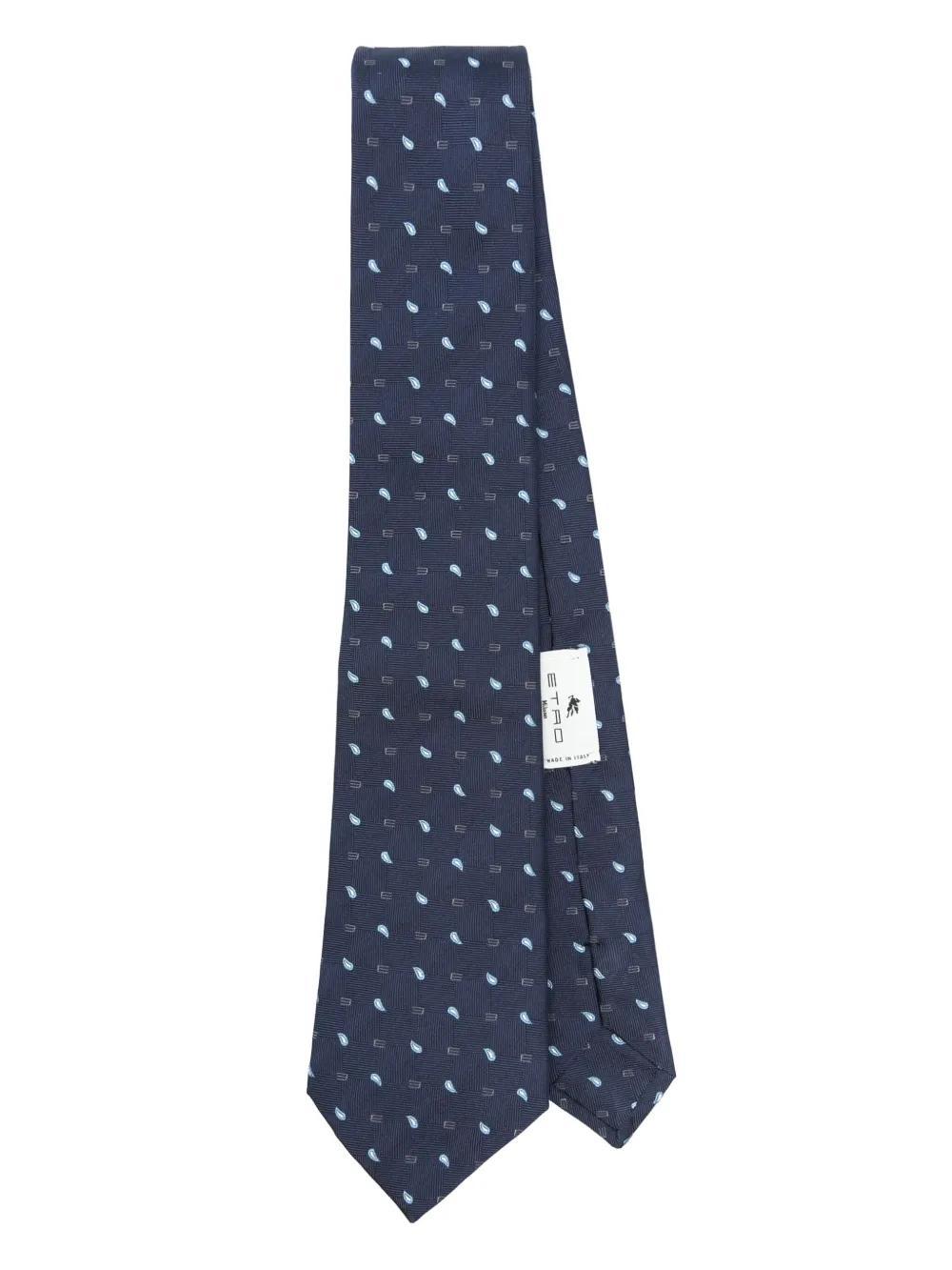 ETRO Paisley Silk Tie In Blue Product Image