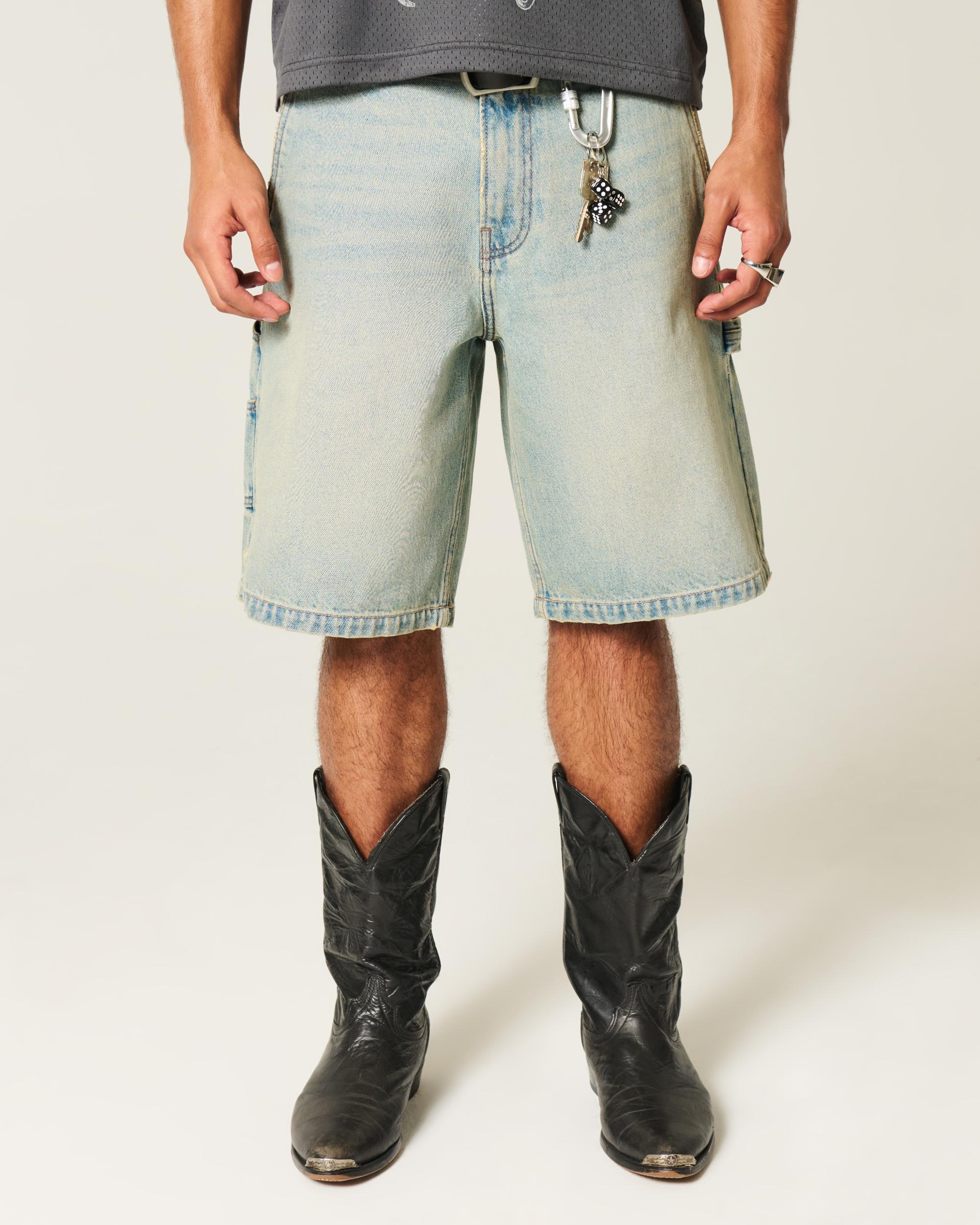 Baggy Denim Cargo Shorts Product Image