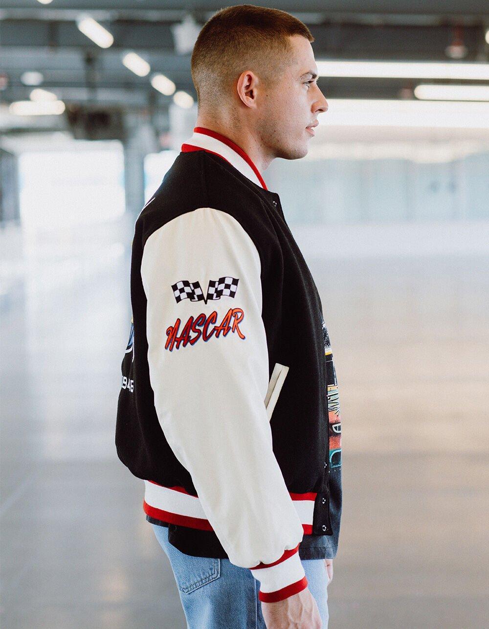 TILLYS x NASCAR Racing Team Mens Varsity Jacket - BLACK Product Image