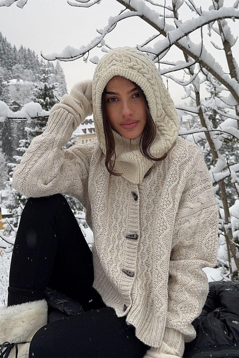 Knitted Cable Cardigan Product Image