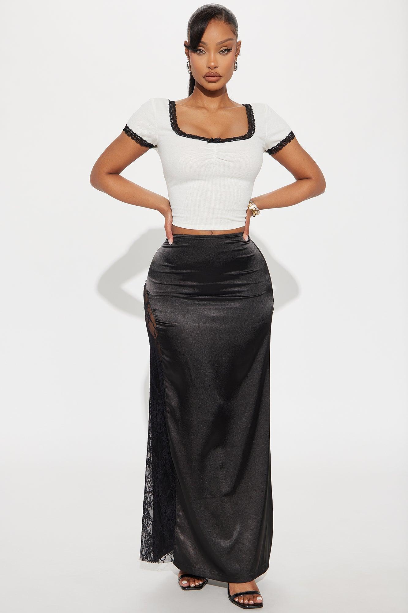 Rose Lace Trim Top - Cream/combo Product Image