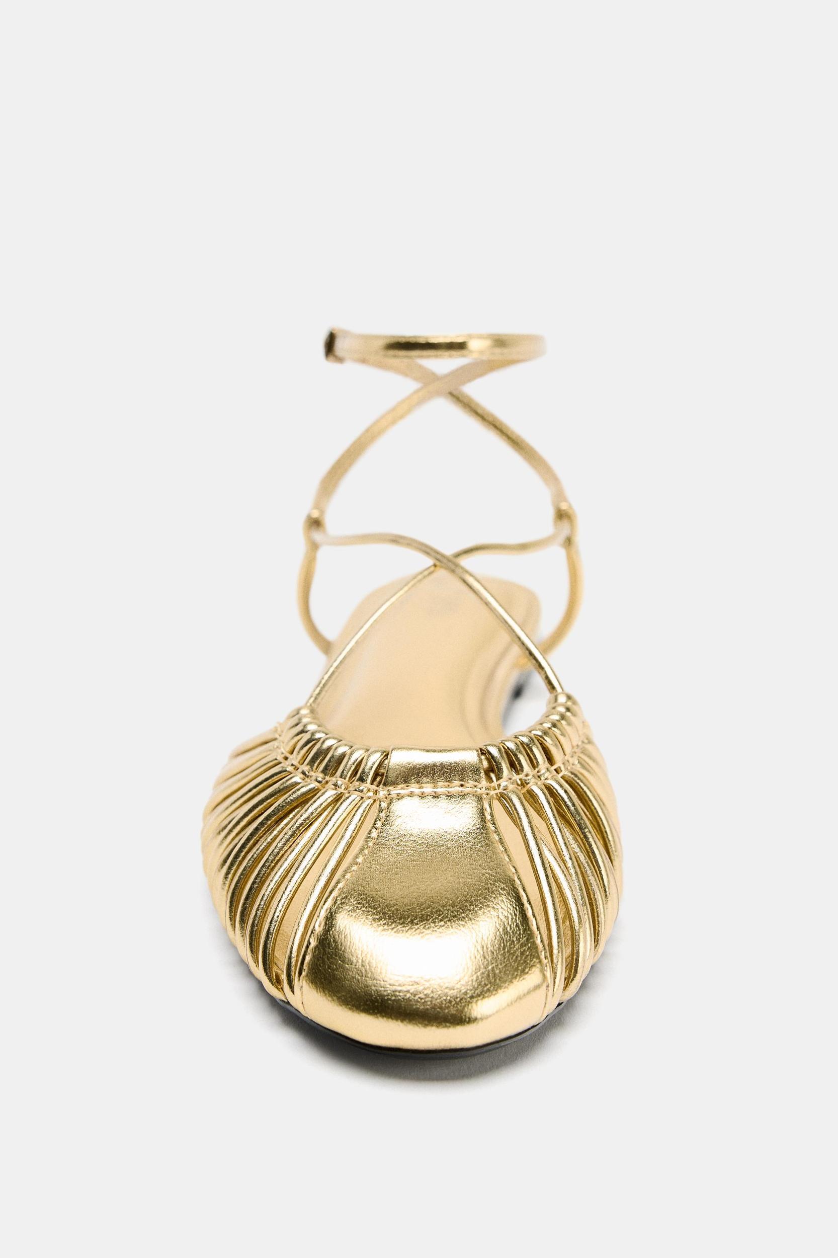 METALLIC STRAPPY FISHERMAN SANDALS Product Image