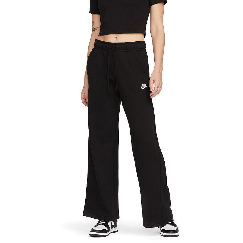 Womens Nike Sportswear Club Fleece Mid-Rise Wide-Leg Sweatpants Product Image