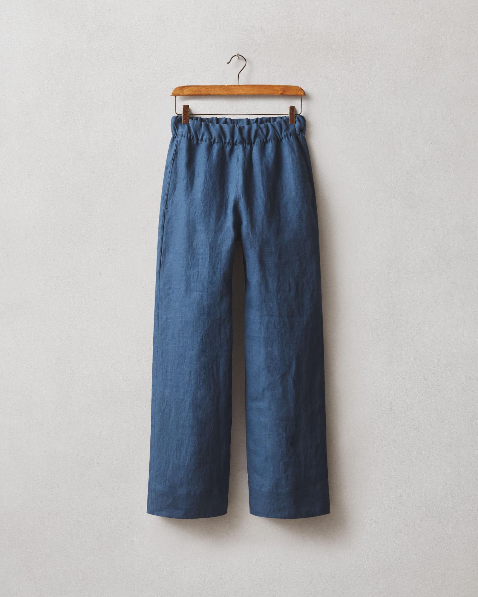 Women's Linen Wide Leg Pant - Marine Navy Female Product Image