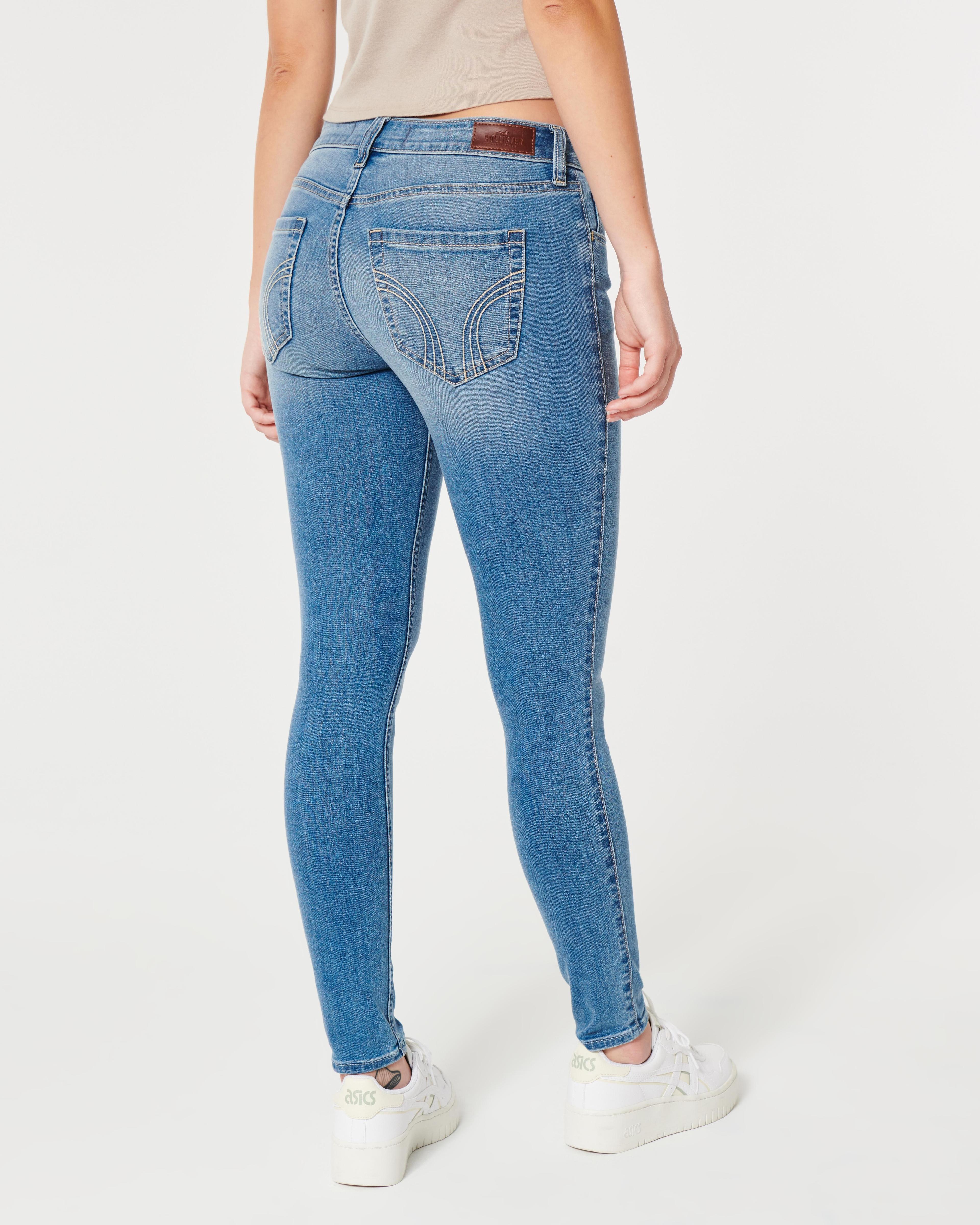 Curvy Low-Rise Medium Wash Super Skinny Jeans Product Image