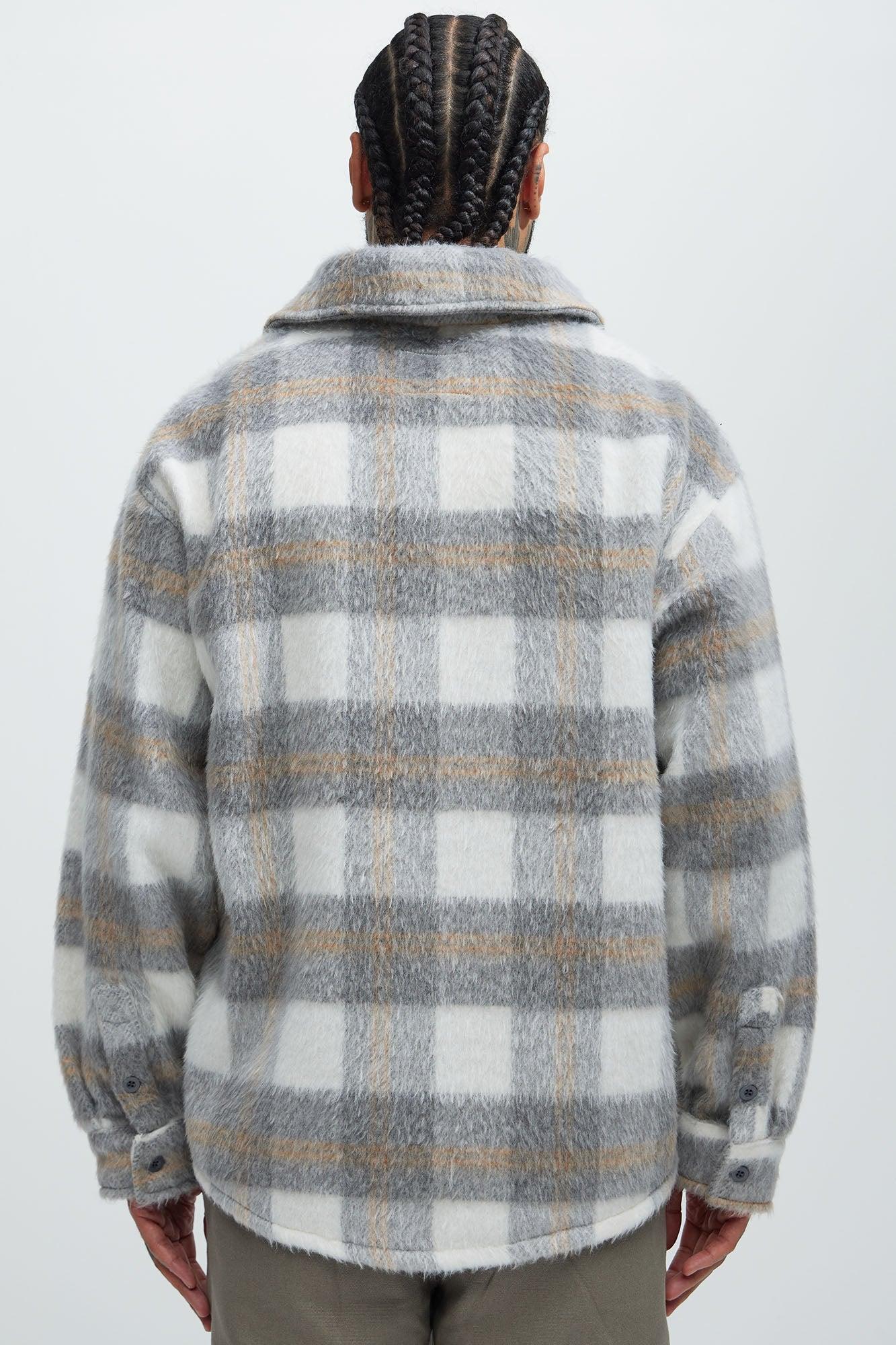 Move Up Plaid Shacket - Grey/combo Product Image