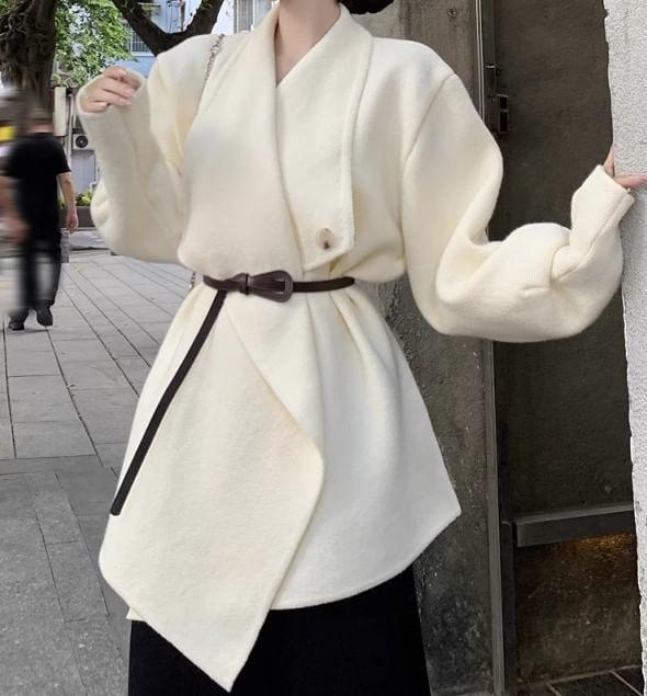 Plain Asymmetrical Coat Product Image