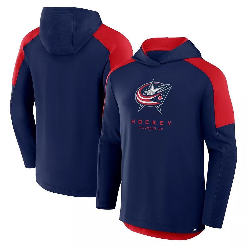 Men's Fanatics Navy Columbus Blue Jackets Meta Game Transitional Pullover Hoodie,  Product Image