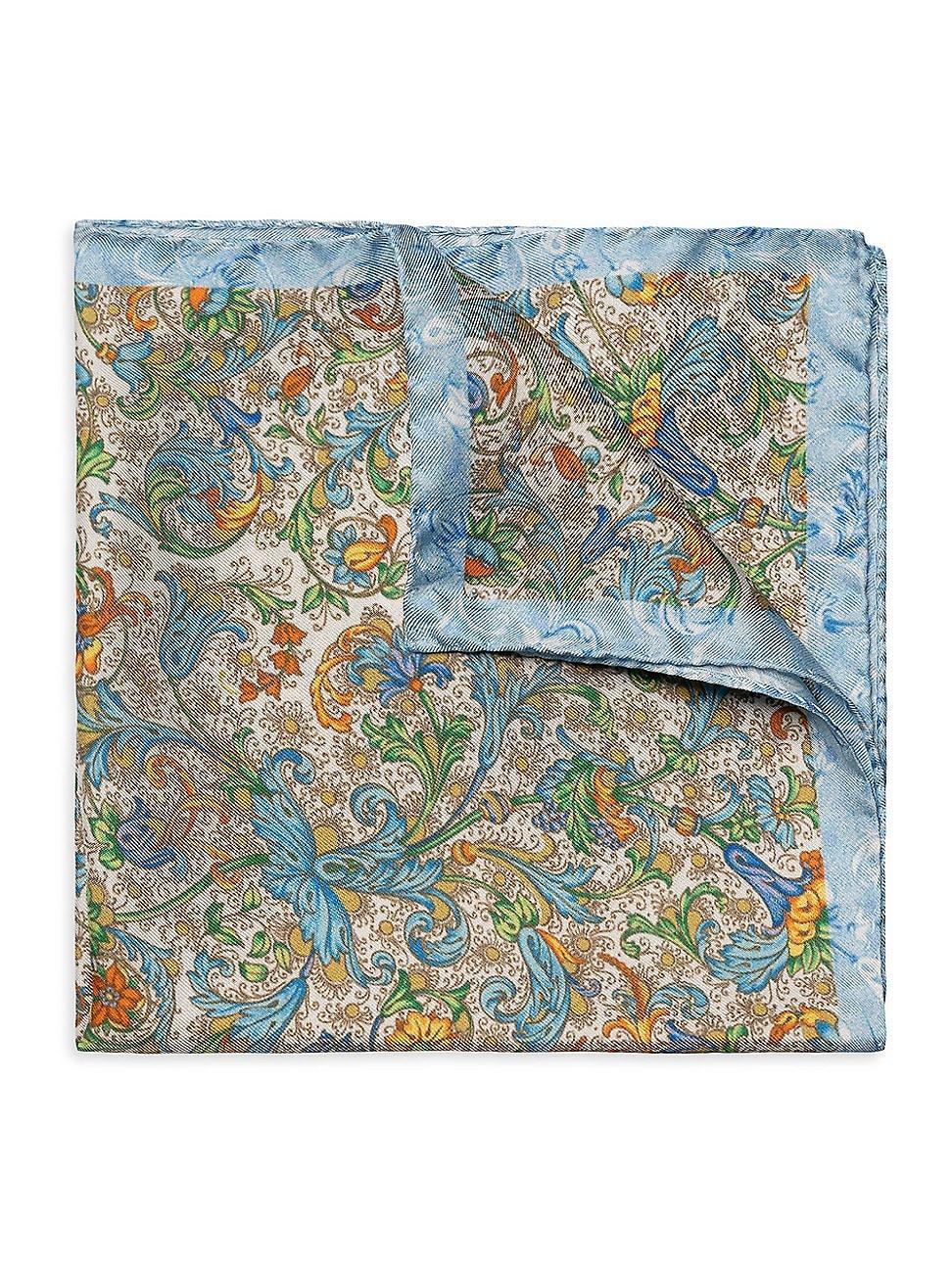 Mens Floral Silk Pocket Square Product Image