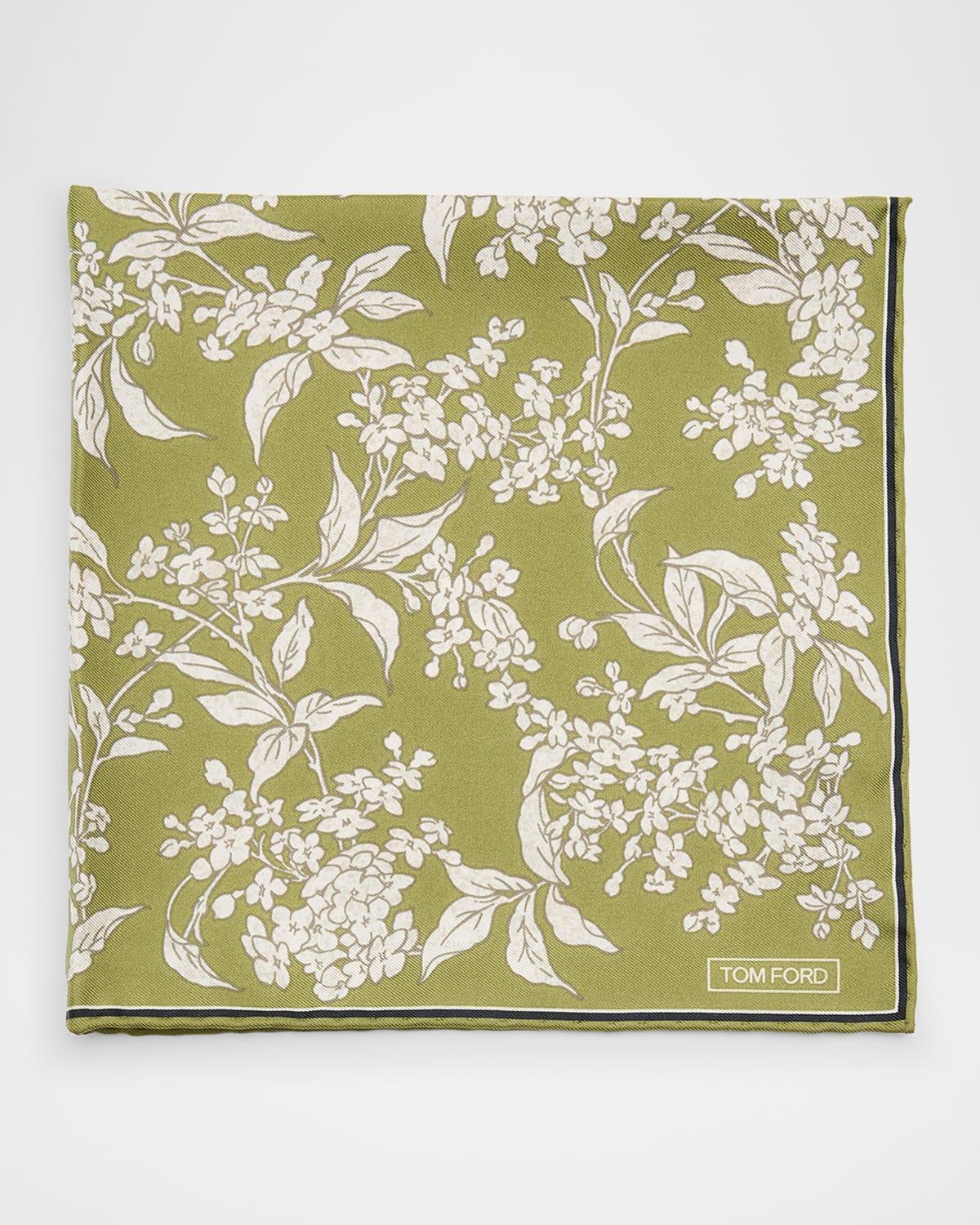 Mens Floral Silk Pocket Square Product Image