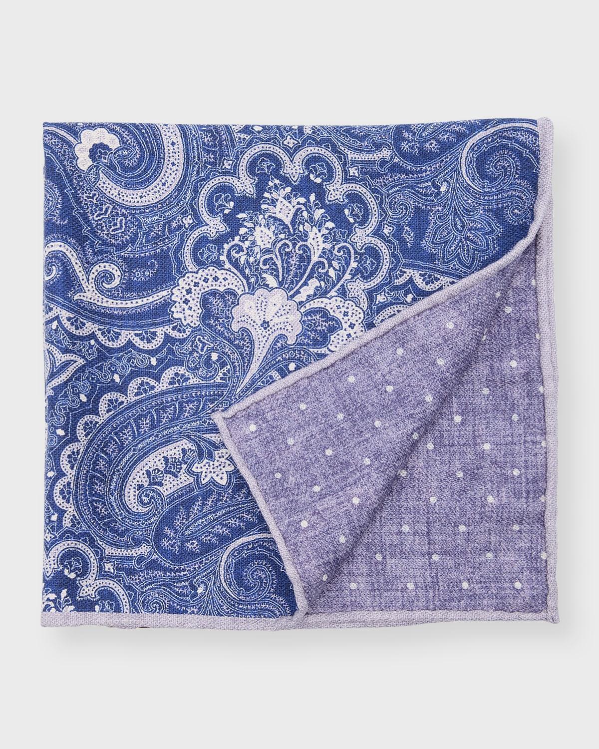 Men's Paisley-Print Silk Pocket Square Product Image