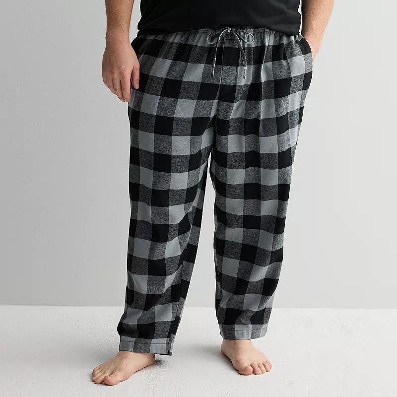 Big & Tall Sonoma Goods For Life® Flannel Drawstring Pajama Pants, Men's, Size: 2XB, Grey Buffalo Check Product Image