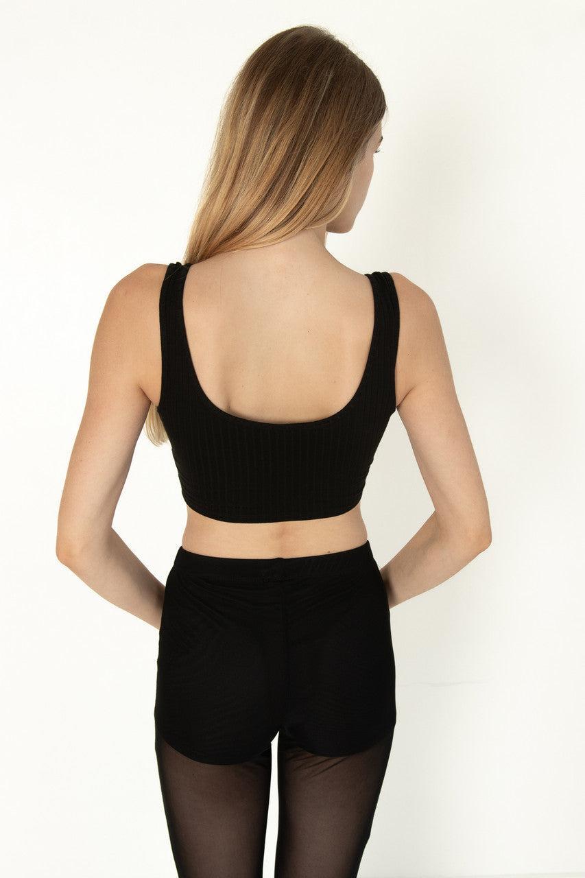 Black Hook and Eye Ribbed Cami Product Image