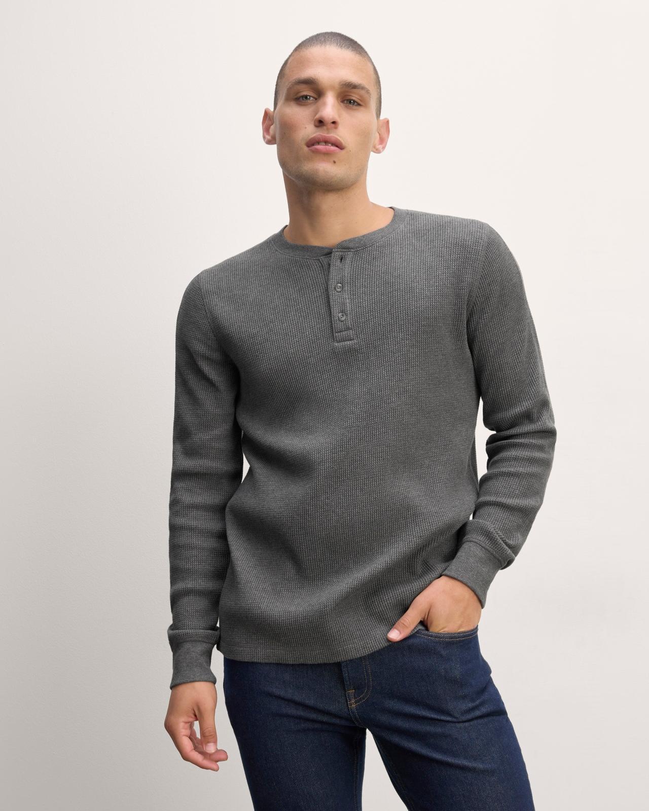 The Waffle Long-Sleeve Henley Product Image