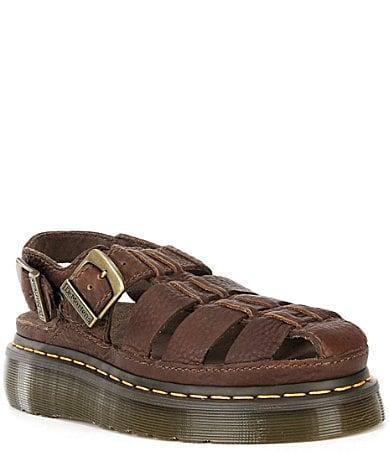 Dr. Martens Womens Wrenlie Grizzly Leather Fisherman Platform Sandals Product Image