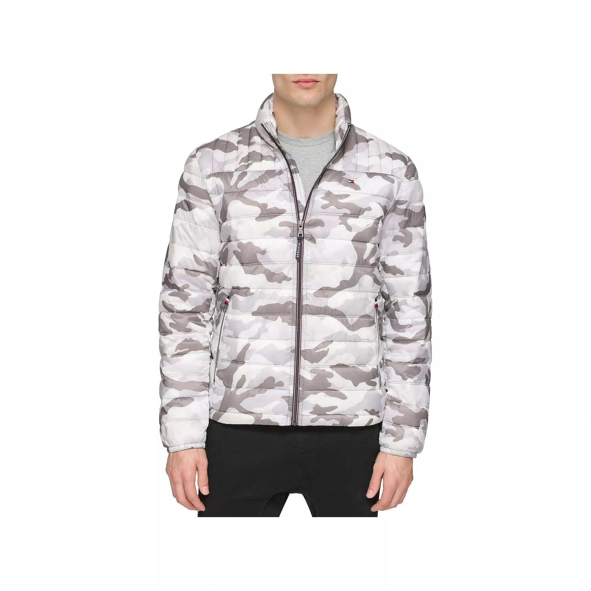 Big & Tall Tommy Hilfiger Stand Collar Packable Puffer Jacket, Men's, Size: 4XB, White Camouflage Product Image