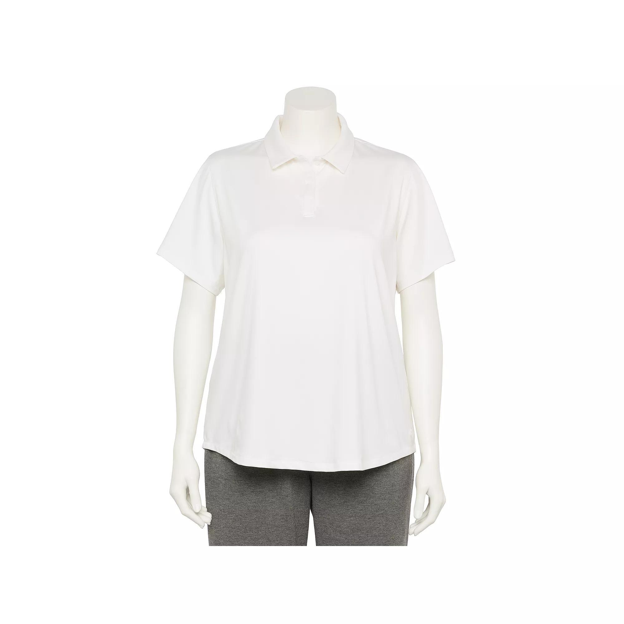 Plus Size Tek Gear® Curved Hem Golf Polo, Women's, Size: 3XL, Modern White Product Image