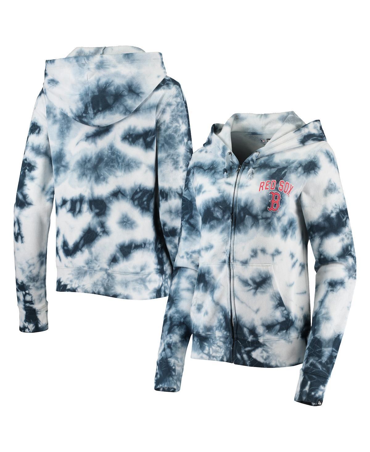 Women's New Era Navy Boston Red Sox Tie-Dye Fleece Full-Zip Hoodie, Size: 2XL, Blue Product Image