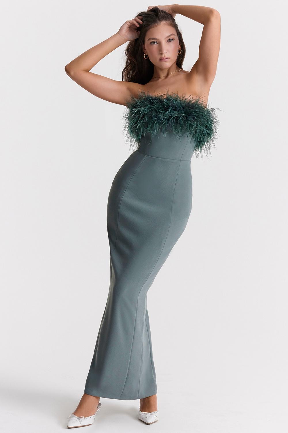 Juliene Eucalyptus Maxi Dress - SALE Product Image