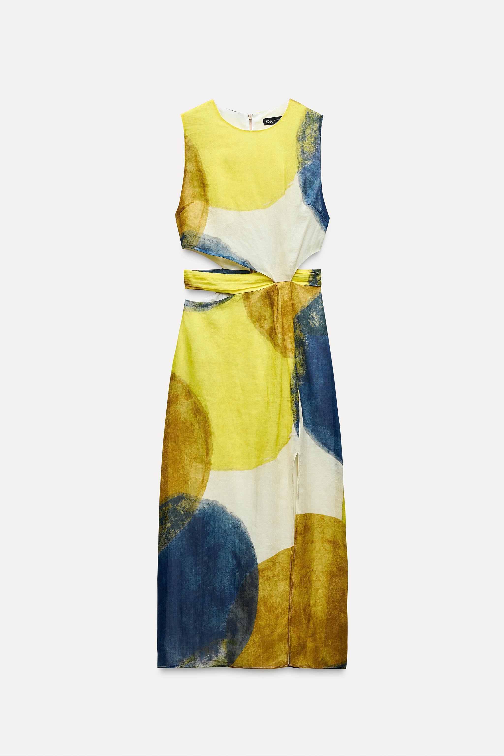 CUT OUT PRINTED MIDI DRESS Product Image