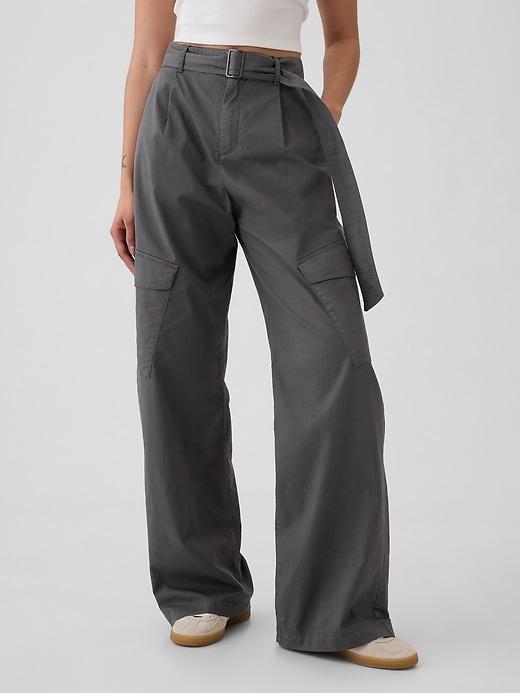 High Rise Baggy Cargo Trousers Product Image