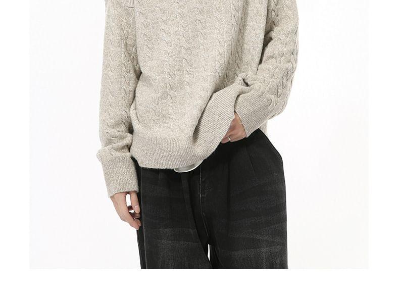 Couple Matching Collar Plain Sweater Product Image