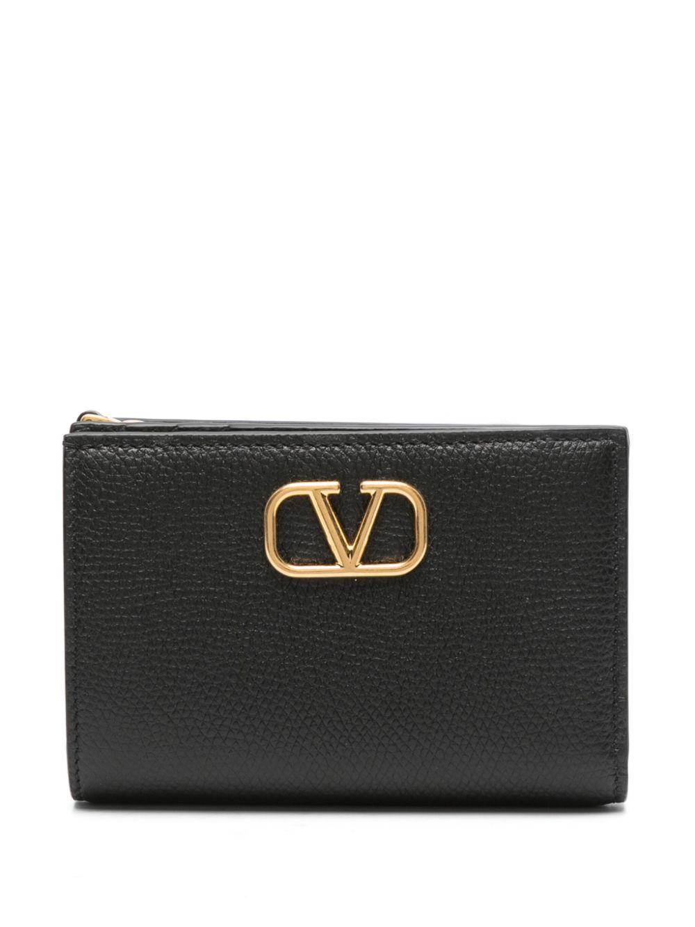 VALENTINO GARAVANI `vlogo Signature` Flap French Wallet In Black   Product Image