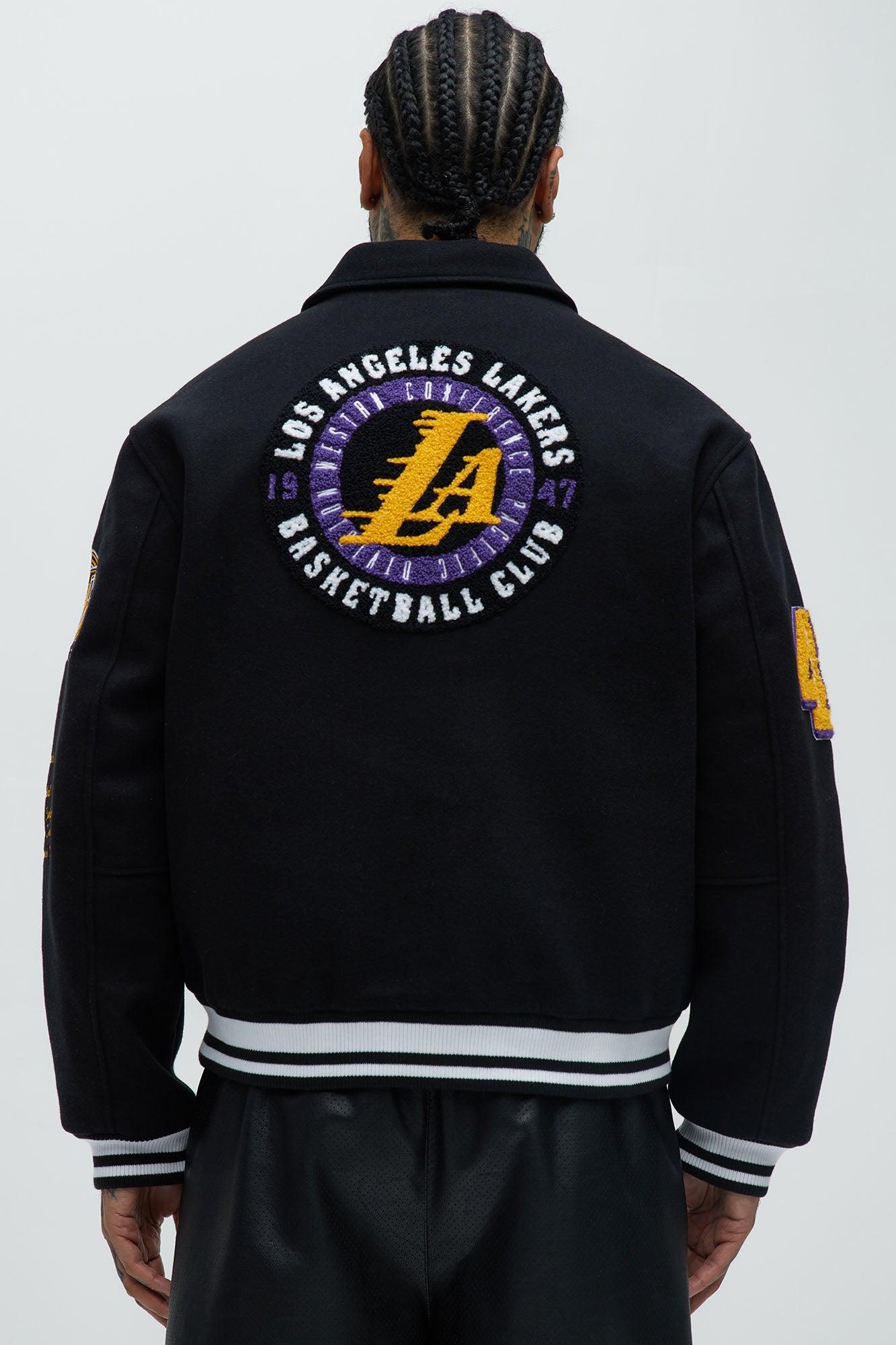 Lakers Ring Leader Varsity Jacket - Black/Yellow Male Product Image