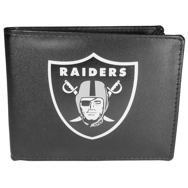 Mens Oakland Raiders Leather Bi-Fold Wallet Product Image