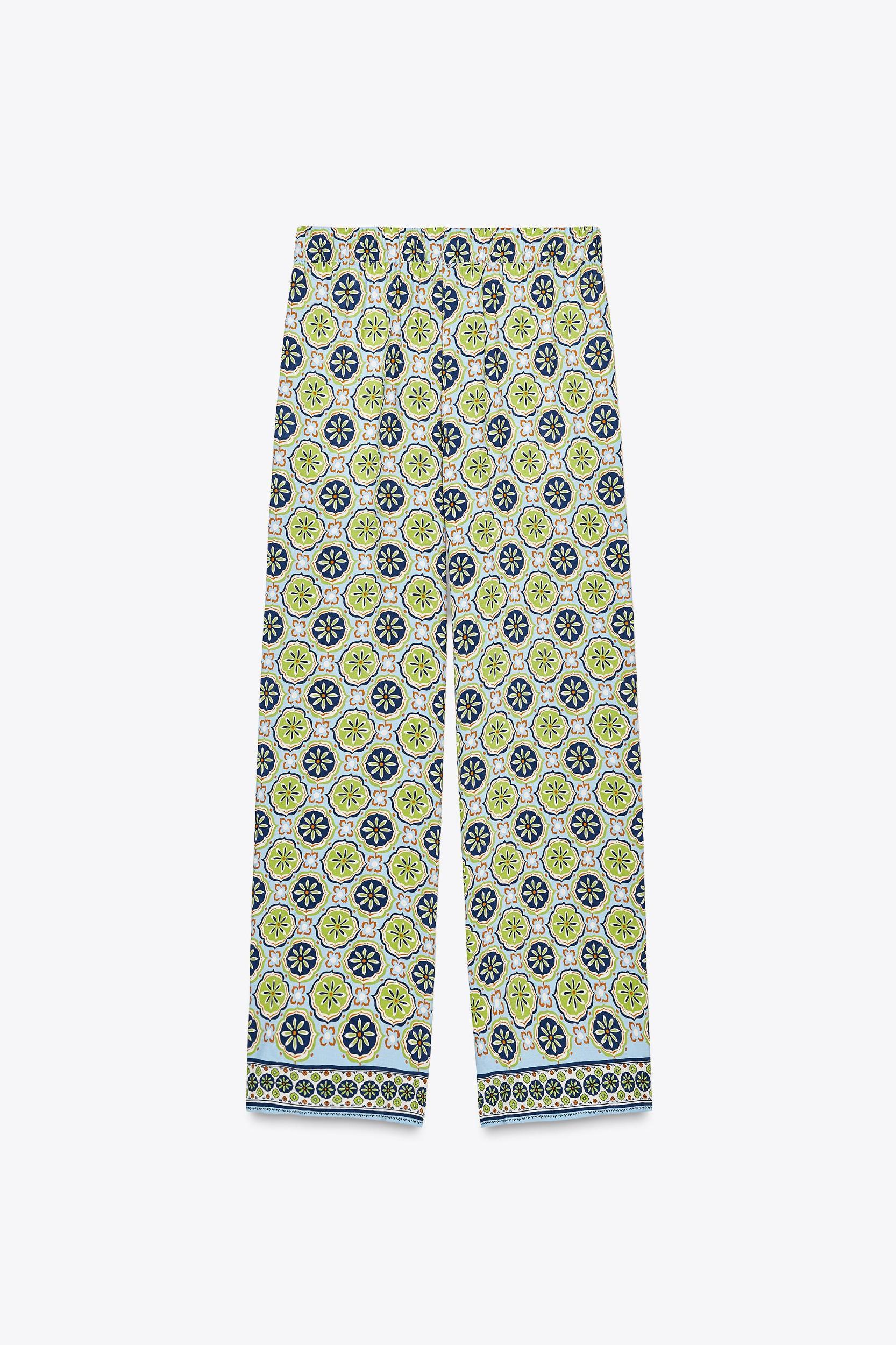 PRINTED WIDE LEG PANTS Product Image
