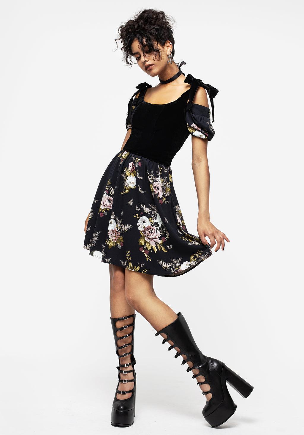 Lisette Velour Tie Strap Corset Top Product Image