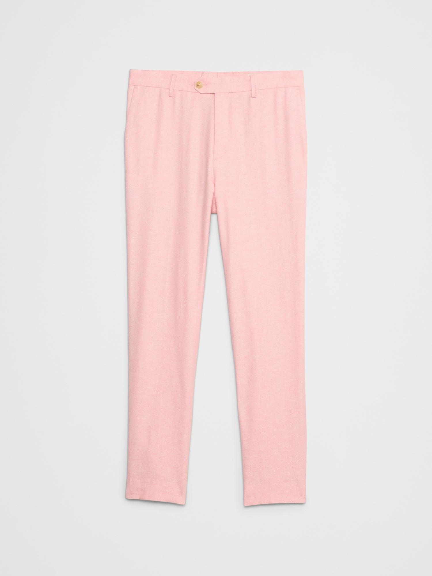 Tailored-Fit Linen-Blend Herringbone Suit Trouser Product Image