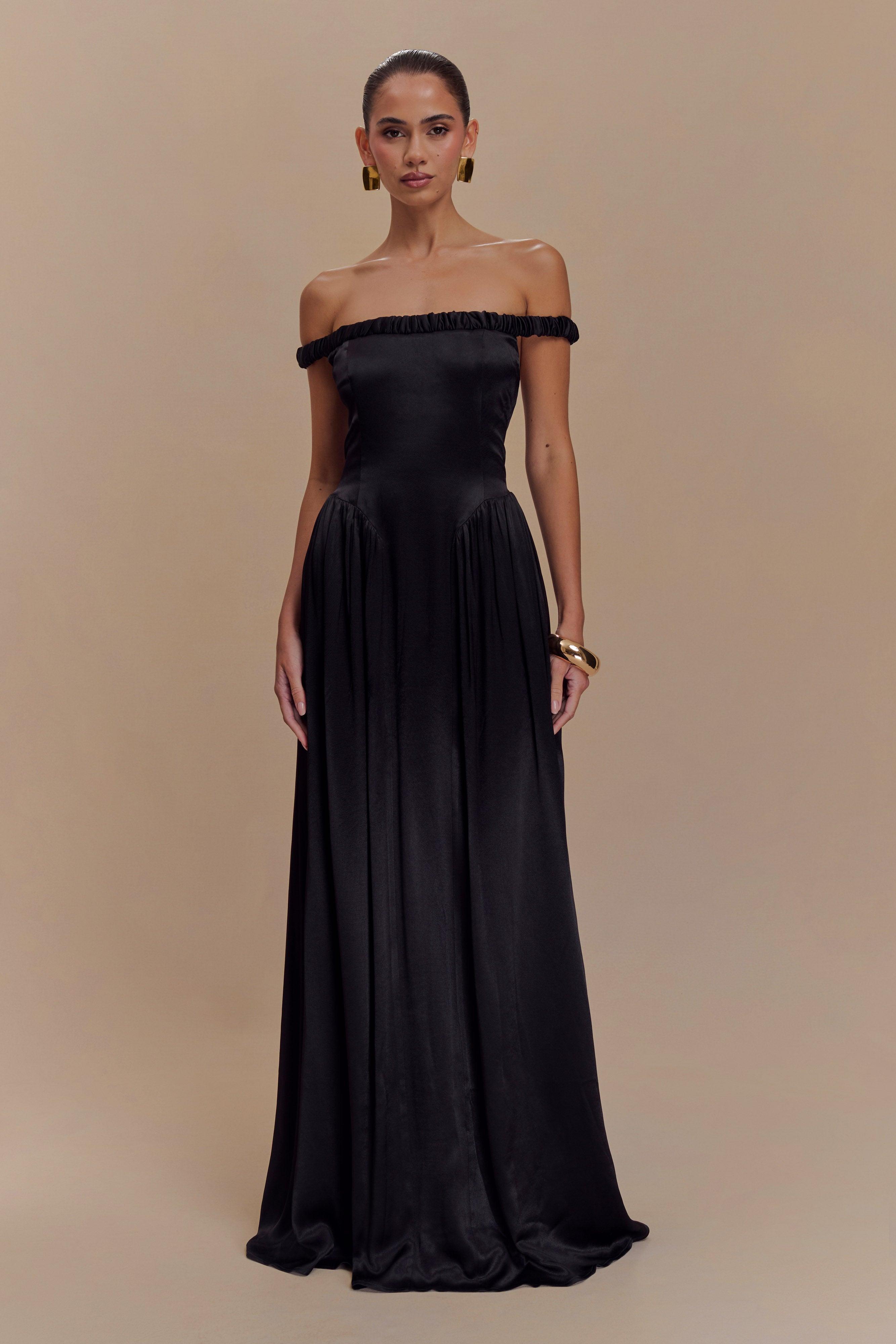 Coco Dropped Waist Maxi Dress - Black Product Image