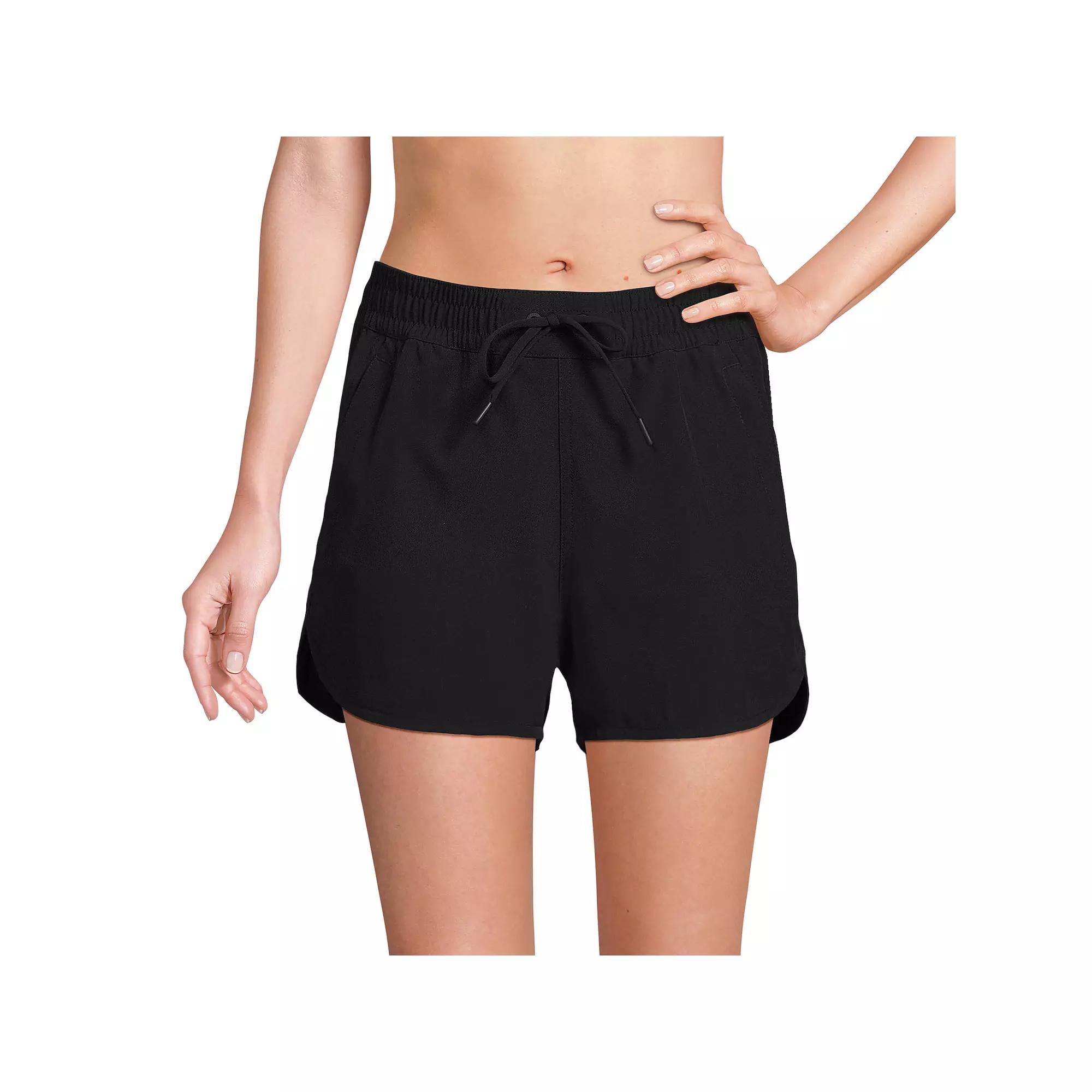 Women's Lands' End Woven Packable Dolphin Hem Swim Cover-Up Shorts,  Product Image