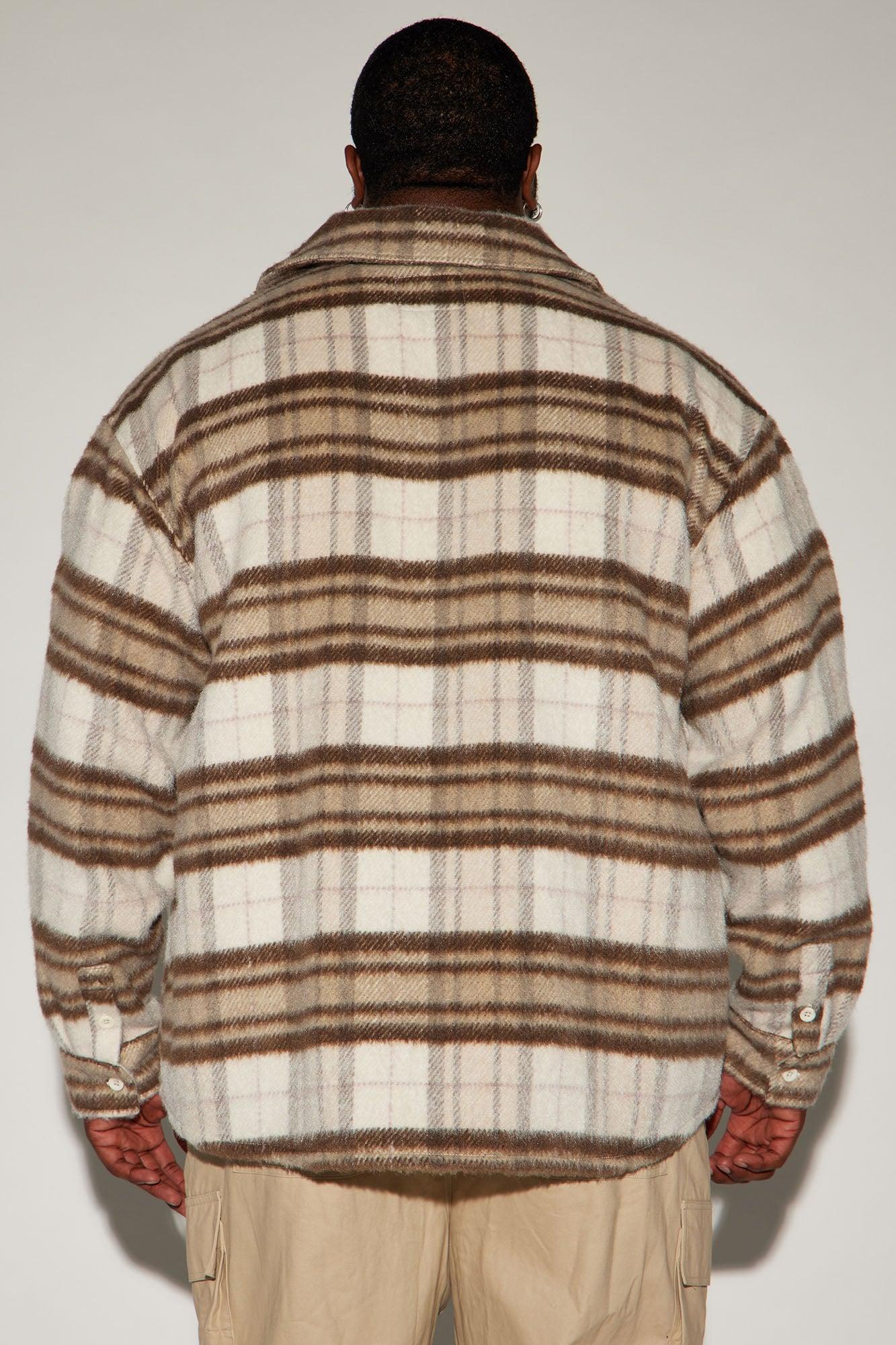 Move Up Plaid Shacket - Cream/combo Product Image