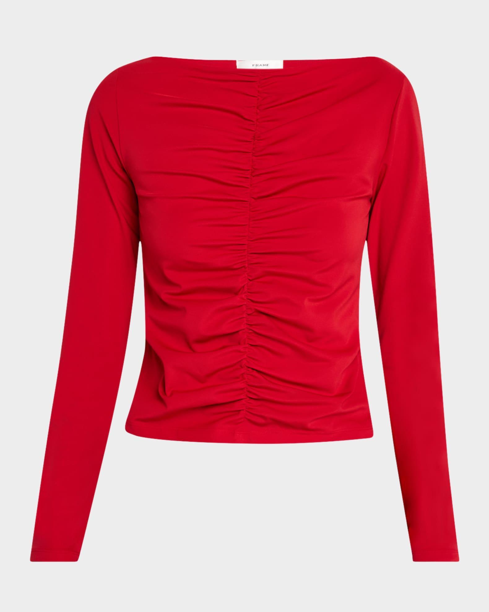 Ruched Long-Sleeve Top Product Image