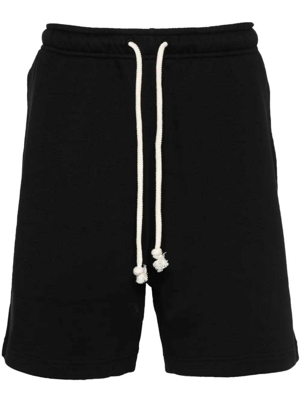 ACNE STUDIOS Mens Black Forge Face Brand-patch Cotton-jersey Shorts Product Image