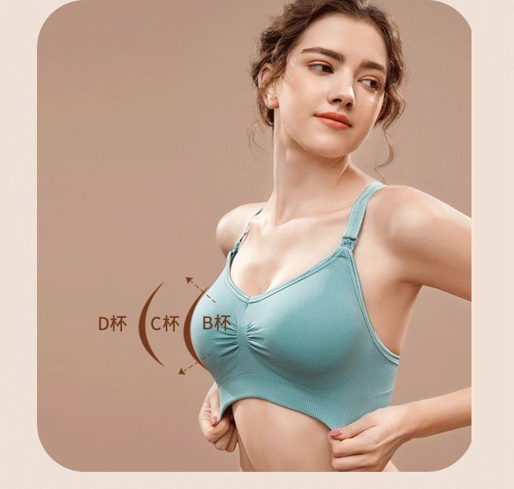 Maternity Plain Ruched Sports Bra Product Image