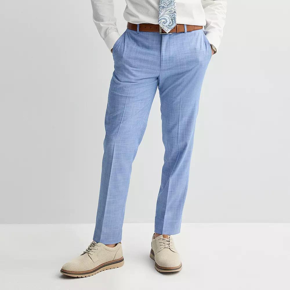 Men's Apt. 9® Premier Flex Performance Extra-Slim Washable Suit Pants, Size: 34X34, Blue Crosshatch Product Image