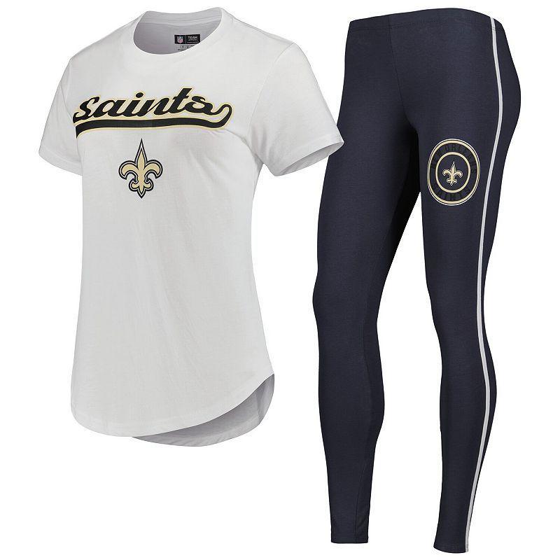 Womens Concepts Sport /Charcoal New Orleans Saints Sonata T-Shirt & Leggings Sleep Set Product Image