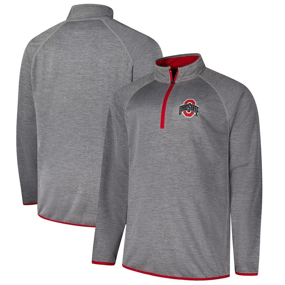 Men's Fanatics Charcoal Ohio State Buckeyes Raglan Big &Tall Quarter-Zip Top, Size: 5XB Product Image
