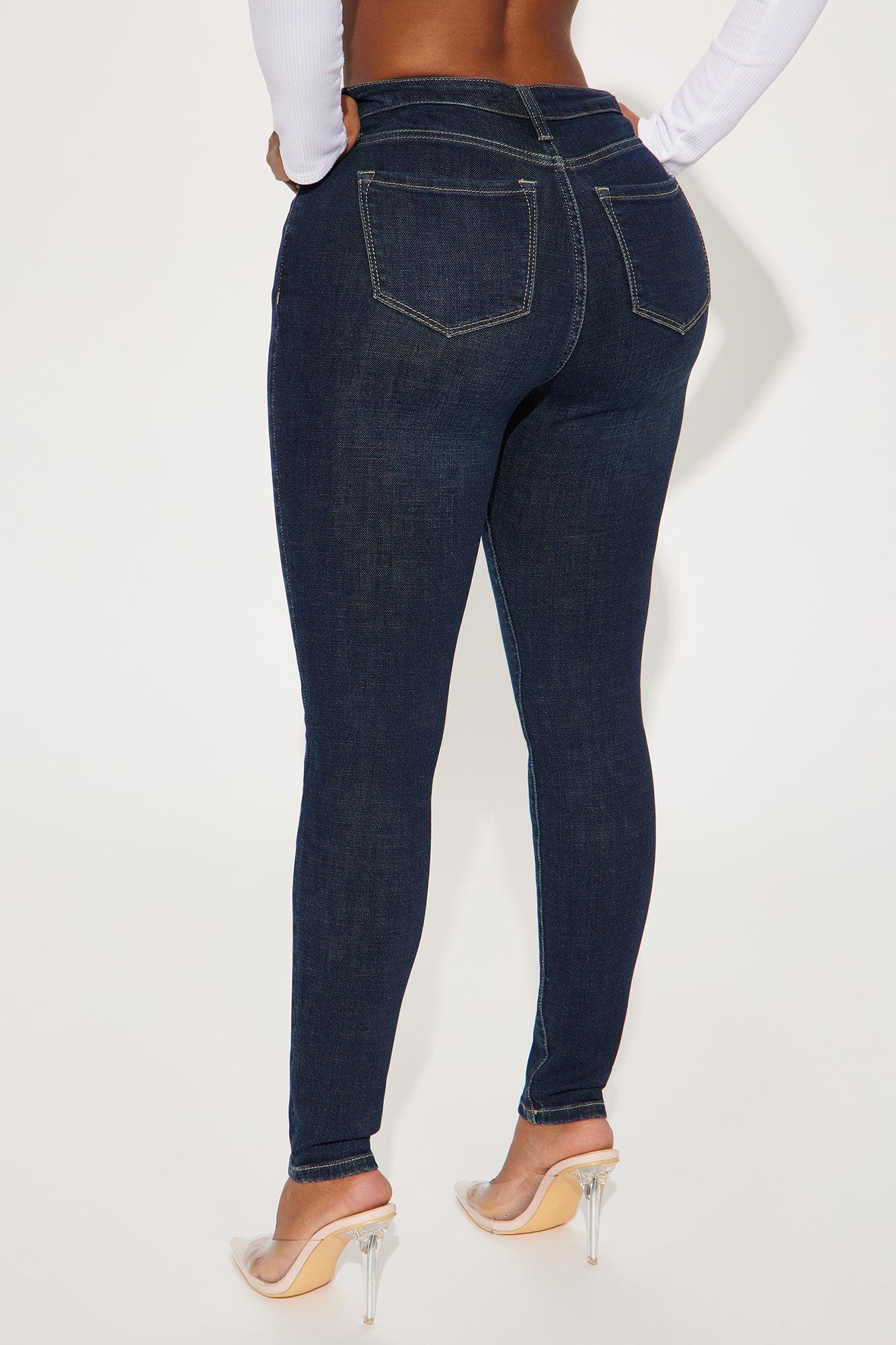 Instant BBL Padded Stretch Sculpting Skinny Jeans - Dark Wash Product Image