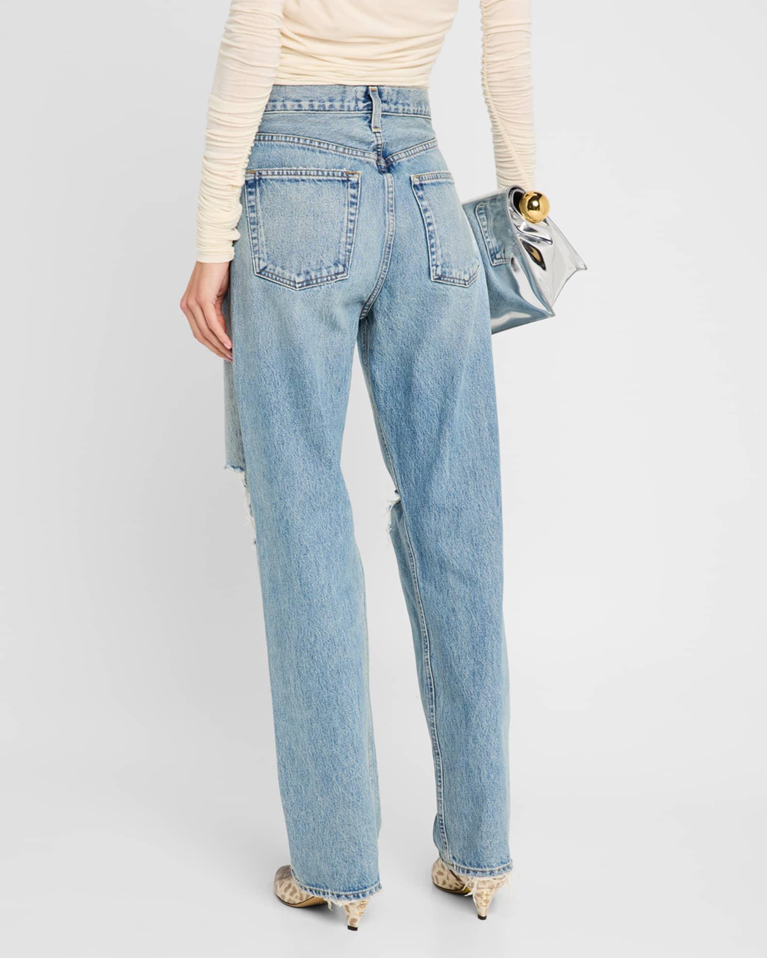 Kelly Distressed Straight Jeans Product Image