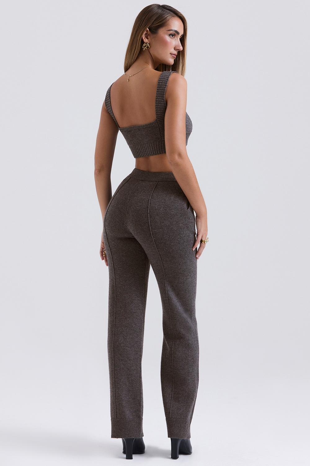 Yalina Charcoal Cashmere Blend Trousers - SALE Product Image