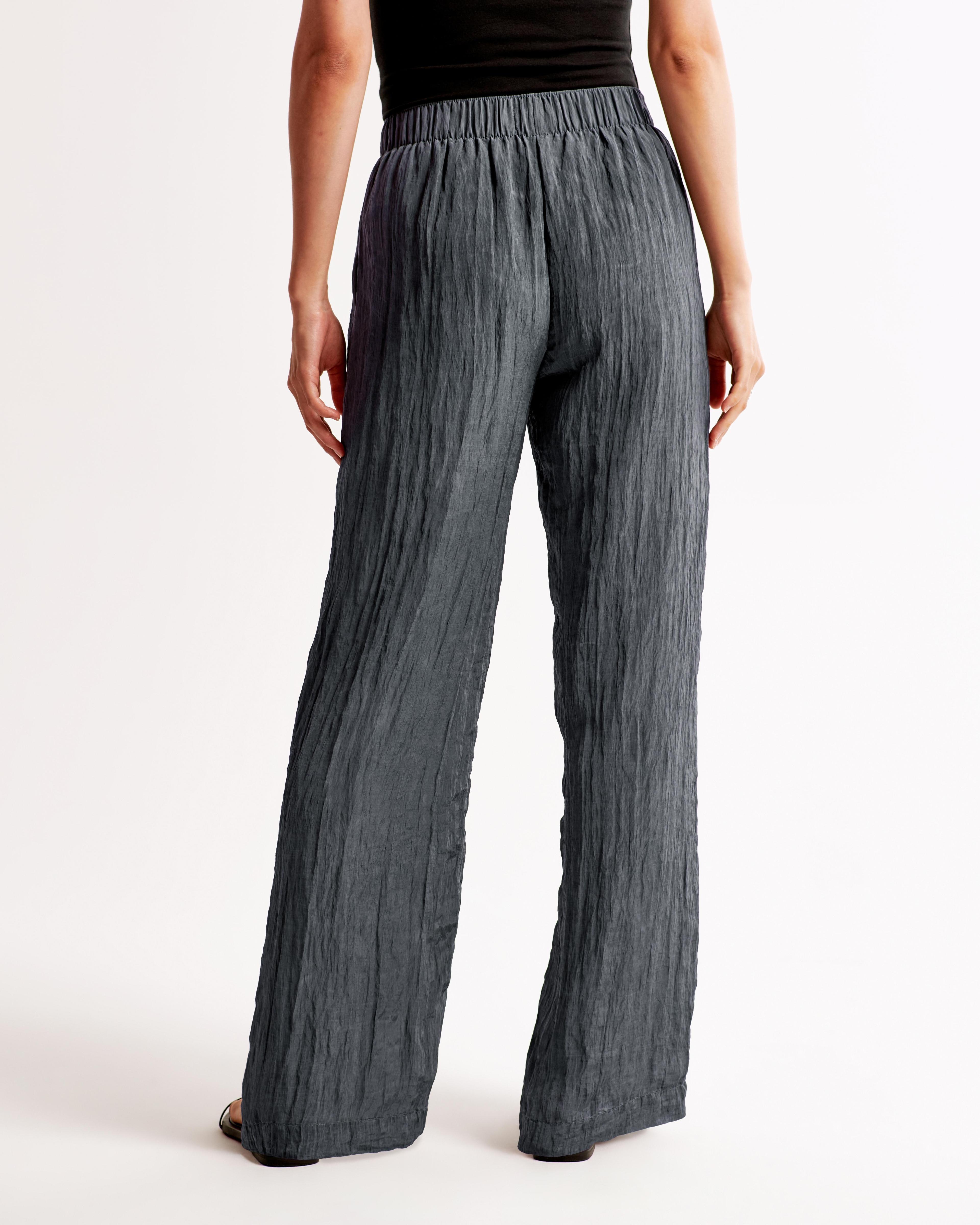 Crinkle Textured Pull-On Pant Product Image