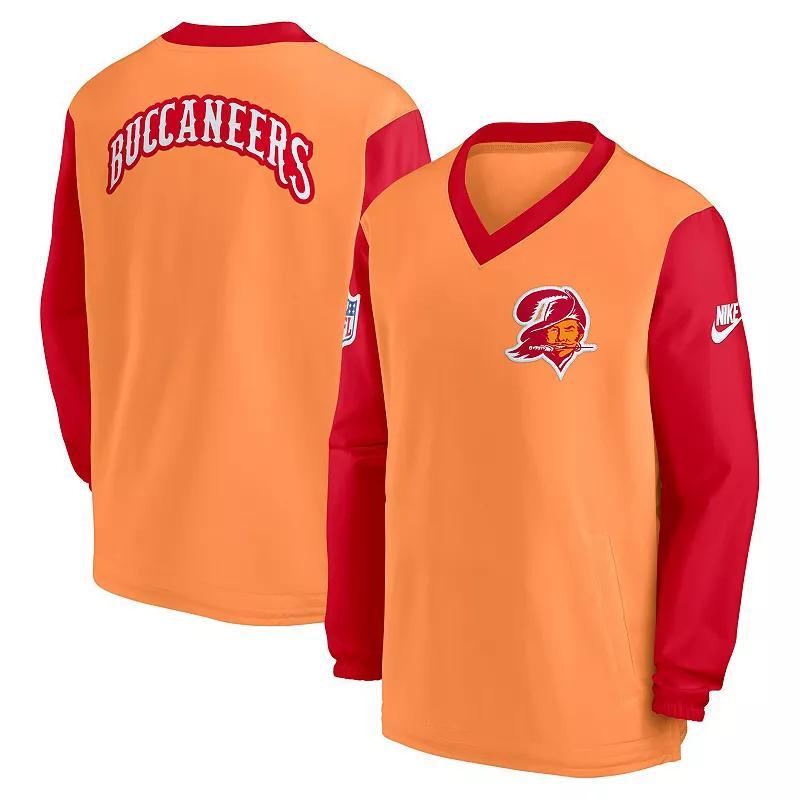 Mens Nike Orange Tampa Bay Buccaneers Throwback V-Neck Pullover Windbreaker Product Image