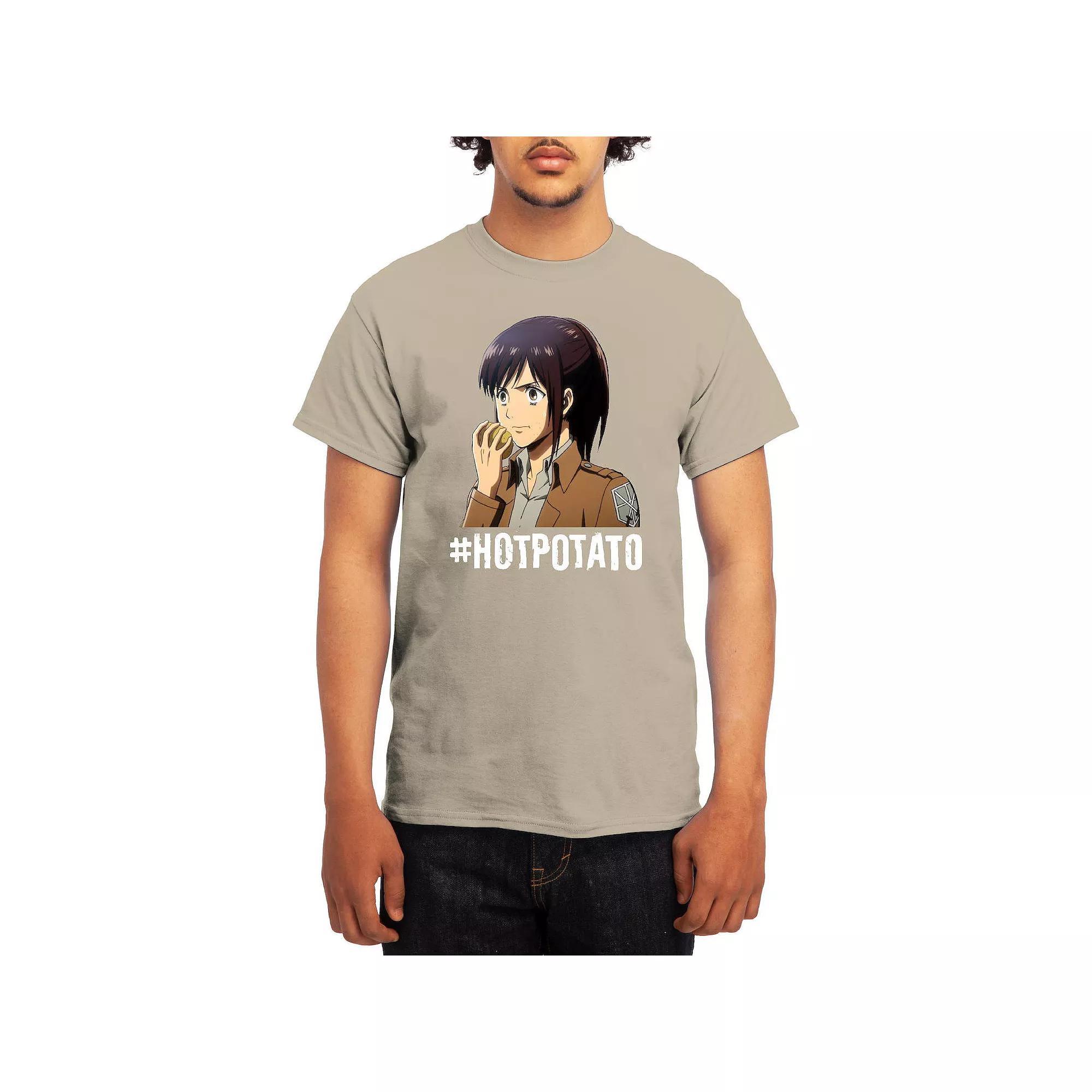 Men's Attack on Titan Hot Potato Tee, Size: Small, Grey Navy Product Image