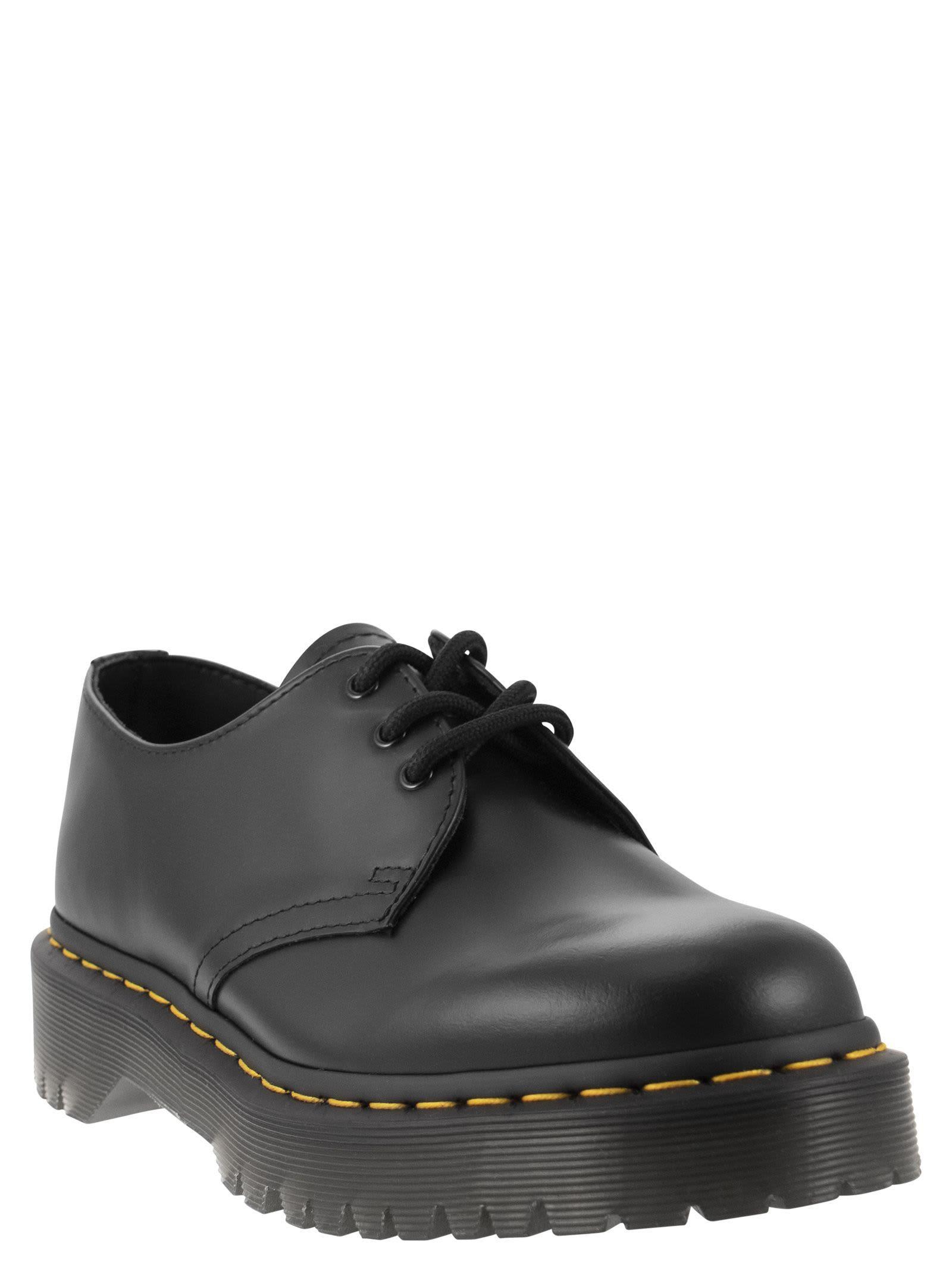 DR. MARTENS' Womens Black Patent 1461 Quad 3-eye Leather Shoes 7 Product Image